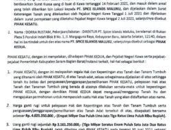 Jeritan Tanah Kawa: Warga Merasa Dikhianati Pelepasan Hak, PT SIM Enggan Bersuara