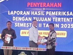 BPK RI Perwakilan Maluku Serahkan LHP Tujuan Tertentu Semester II 2025 ke 5 Pemerintah Daerah