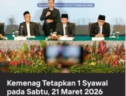 Menteri Agama Tetapkan 1 Syawal 1447 H Jatuh pada Hari Sabtu, 21 Maret 2026