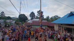 Meriahkan Idul Fitri 1447 H, Masyarakat Tanah Goyang Gelar Lomba Panjat Pinang