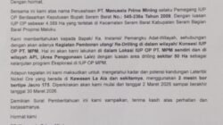 Desa Loki Terima Surat Pemberitahuan PemboranNikel, Penjabat: Saat Ini Hanya Pengambilan Sampel