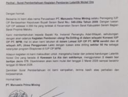 Desa Loki Terima Surat Pemberitahuan PemboranNikel, Penjabat: Saat Ini Hanya Pengambilan Sampel