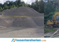 Pemasangan Garis Police line Di Lokasi Tambang Batu Pica Kali Laala ,Program Pembangunan Jalan Lokki-Iha Kulur Terancam Batal.?